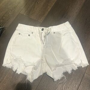 White jean shorts